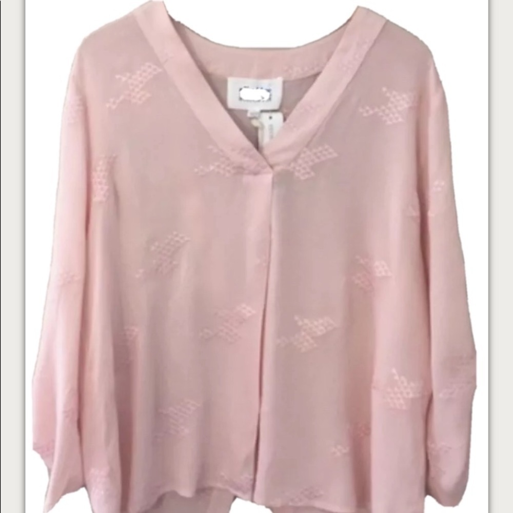 3/$25 Alice Blue Split Neck Stitch Fix in Peach